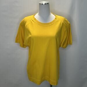 VTG 80s Gene Ewing Bis Wrinkled Rich Yellow T-Shirt Size Large Tee